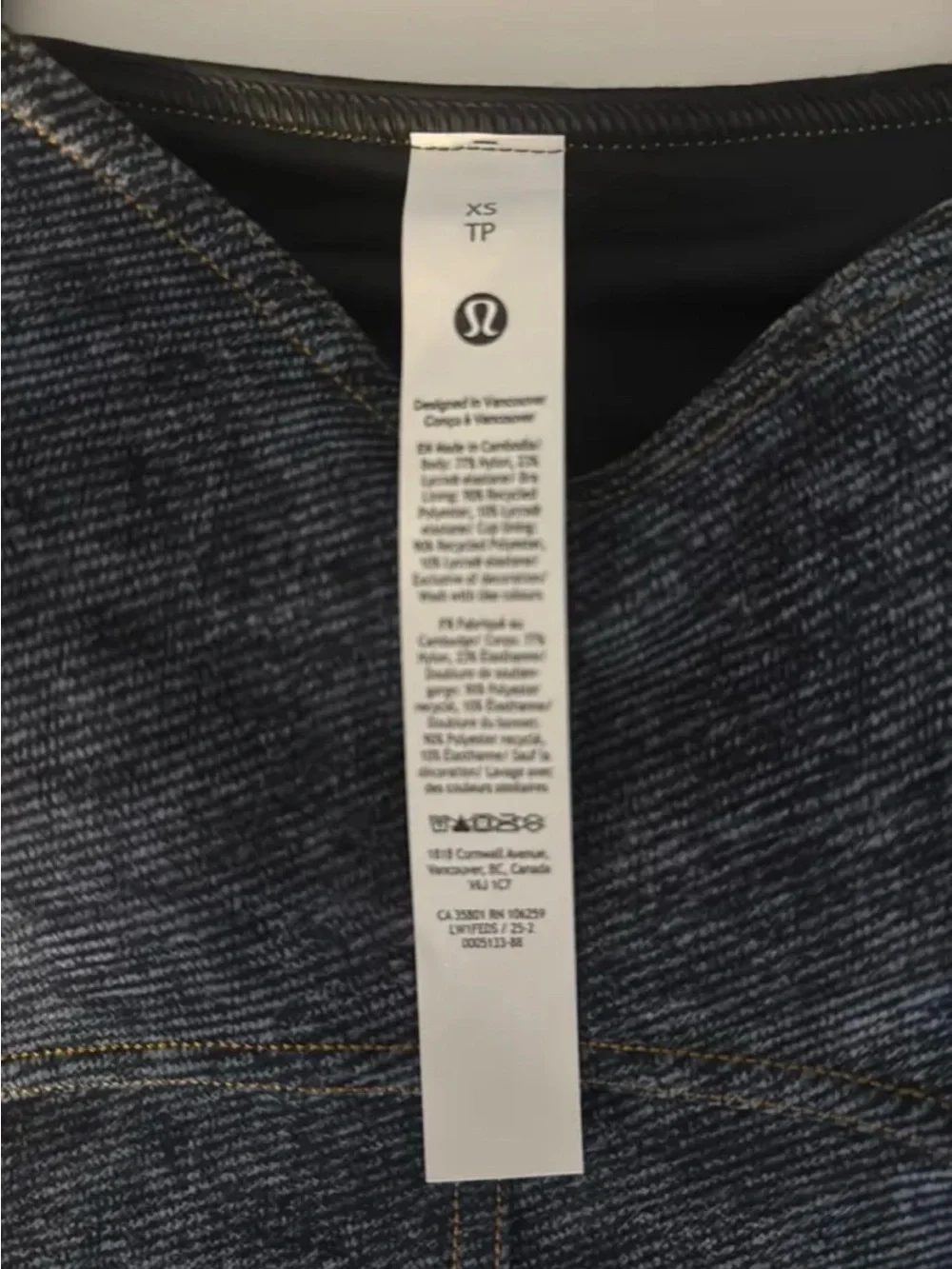 Lululemon Everlux Denim-Print Onesie NWT OBO